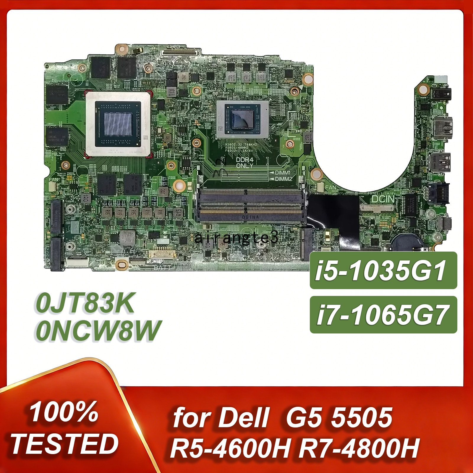 For Dell G5 5505 Laptop Motherboard System CPU 19802-1 R5-4600H / R7-4800H 