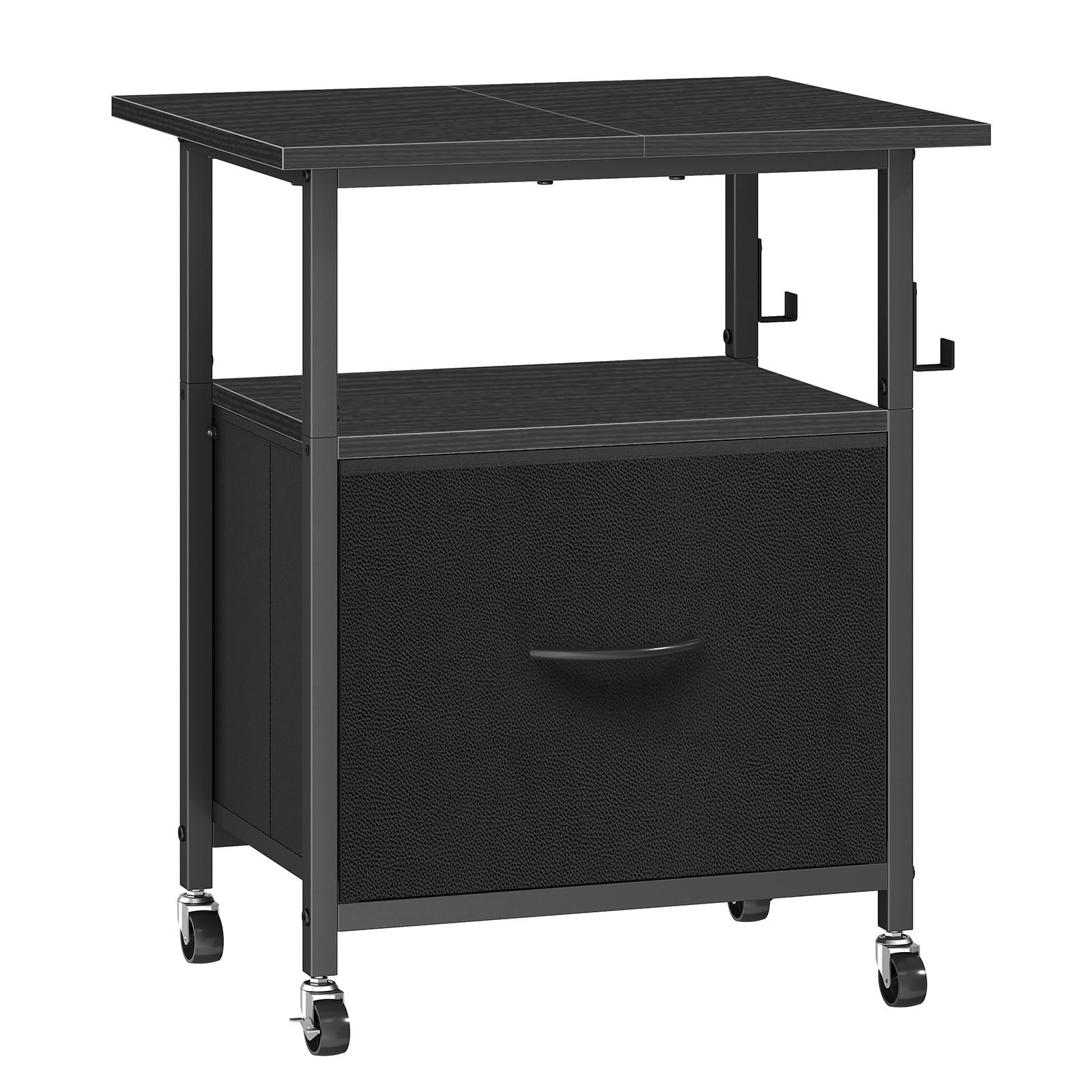 Printer Stand with File Drawer, 2 Tier Under Desk Printer Table