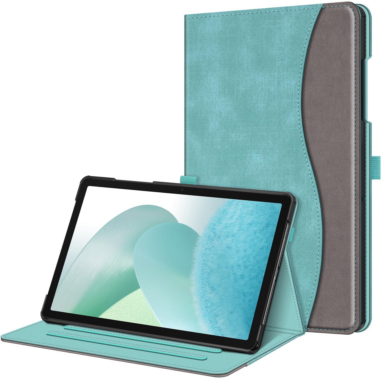 Fintie Multi-Angle Viewing Case for Samsung Galaxy Tab 11", Turquoise/Brown