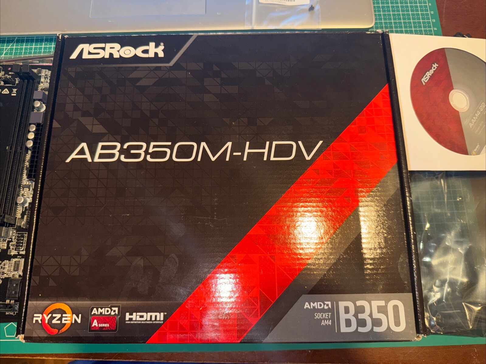 ASRock AB350M-HDV Micro ATX AM4 A-Socket Ryzen Motherboard