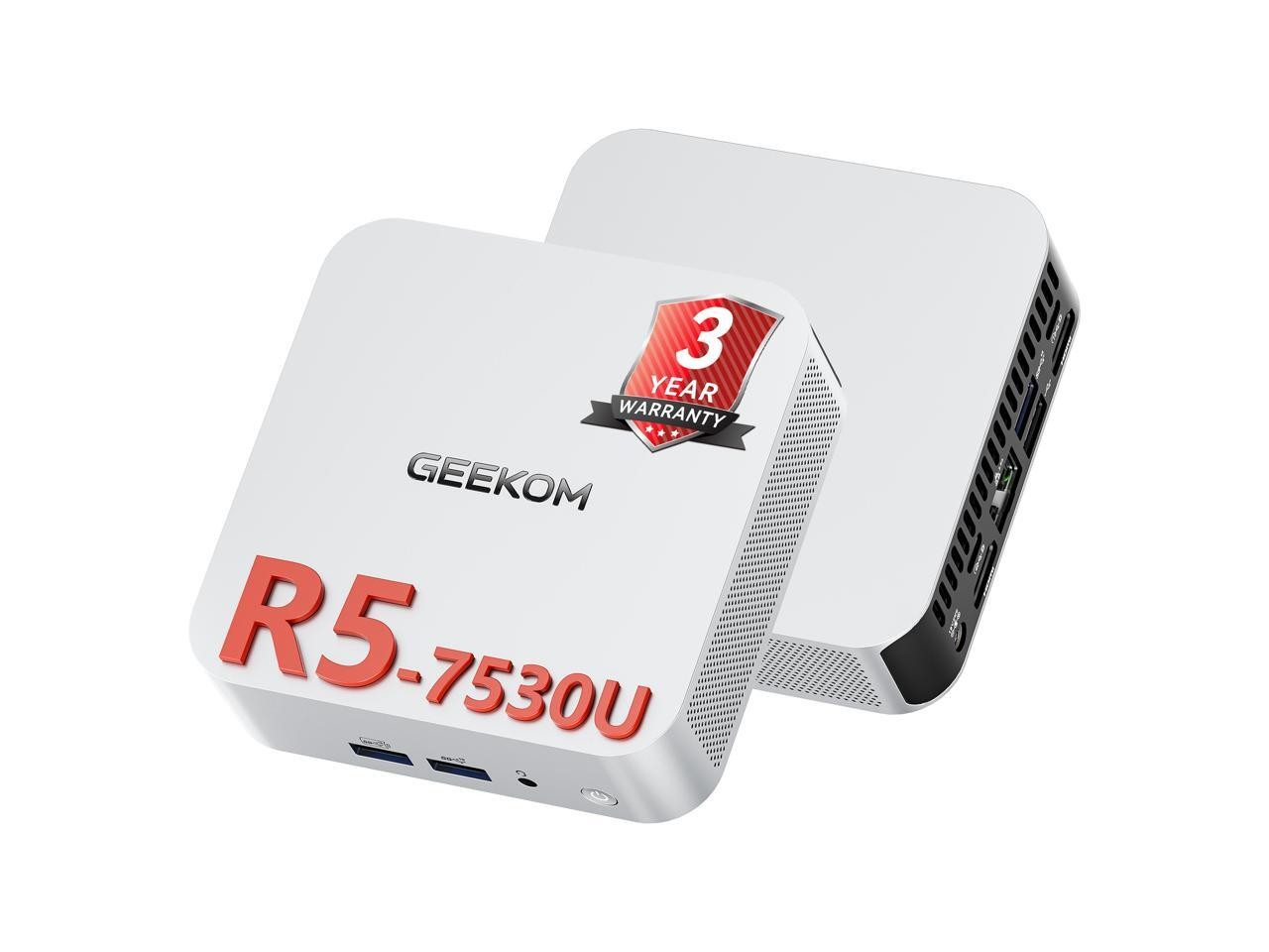 GEEKOM Mini PC A5 Pro AMD Ryzen 5 7530U (Beat 7430U)16GB DDR4 1TB SSD AMD Radeon