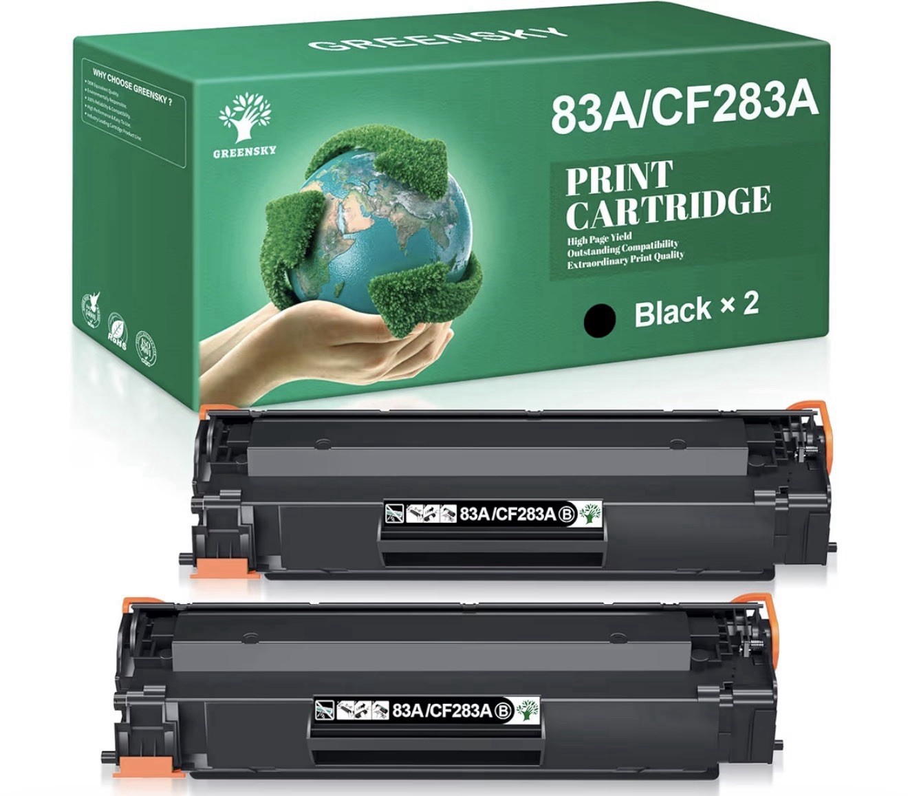 Compatible Toner Cartridge Replacements for HP 83X high yield (2 Pack - Black)