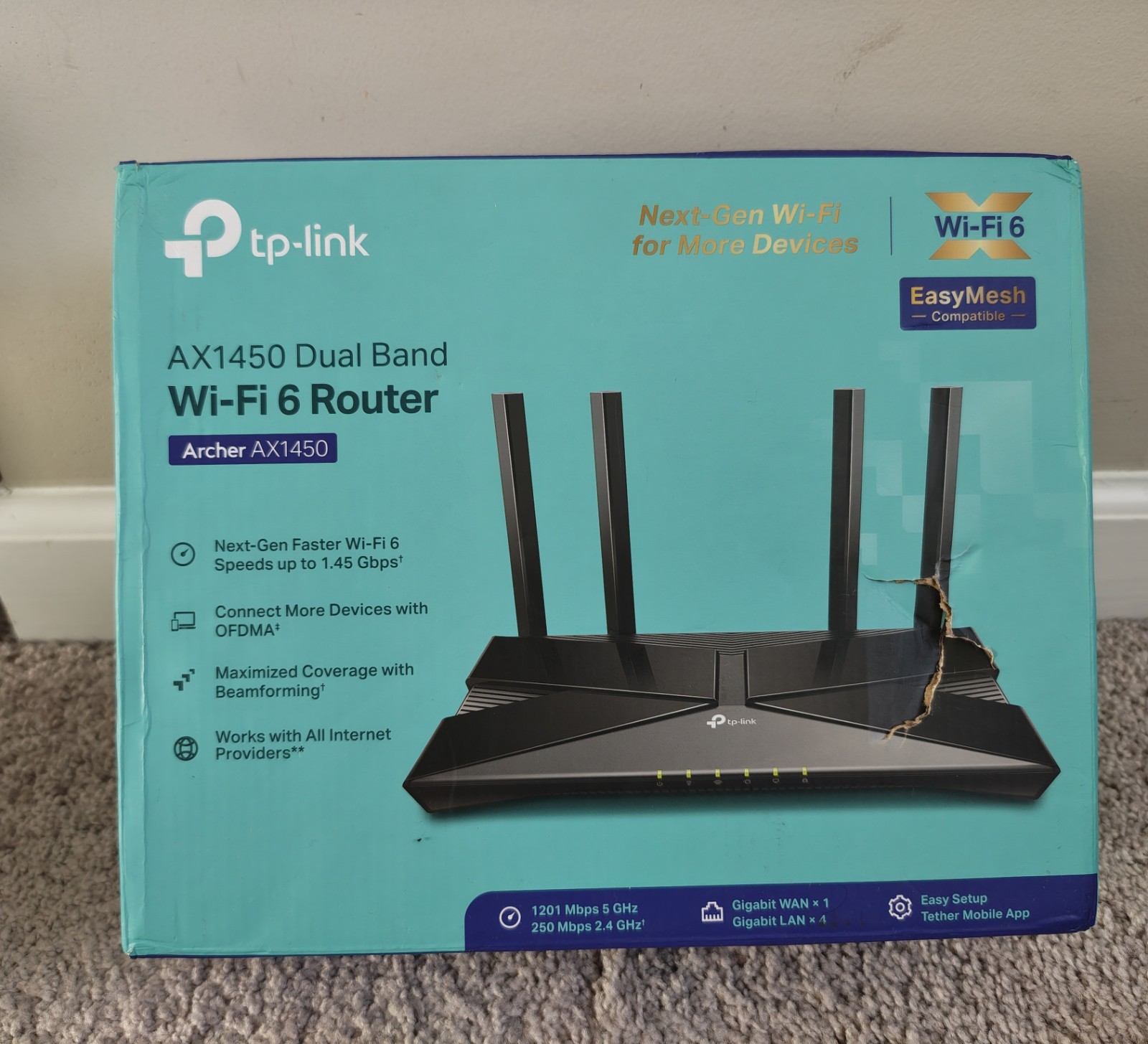 TP-Link Archer AX1450 Dual-Band Wi-Fi 6 Router - Open Box (Complete)