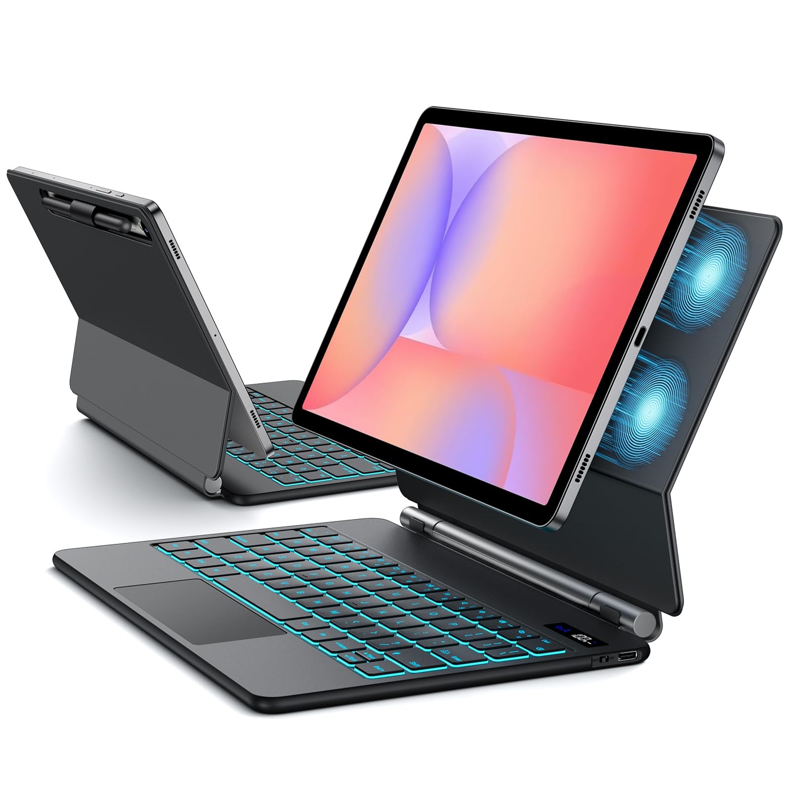 JUQITECH Magic Keyboard Case for Samsung Galaxy Tab S10 Lite S10 FE 2025 S9 F...