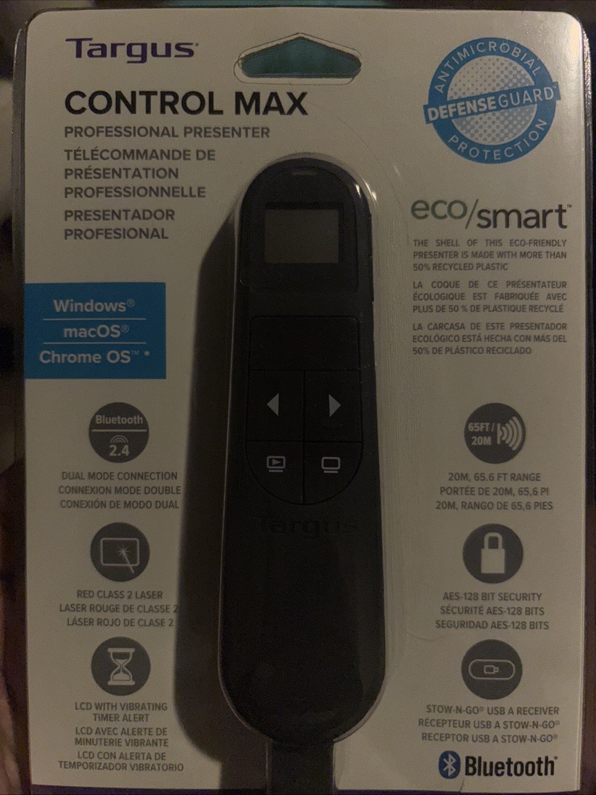 Targus Control Max Dual Mode Antimicrobial Laser Presenter with Timer