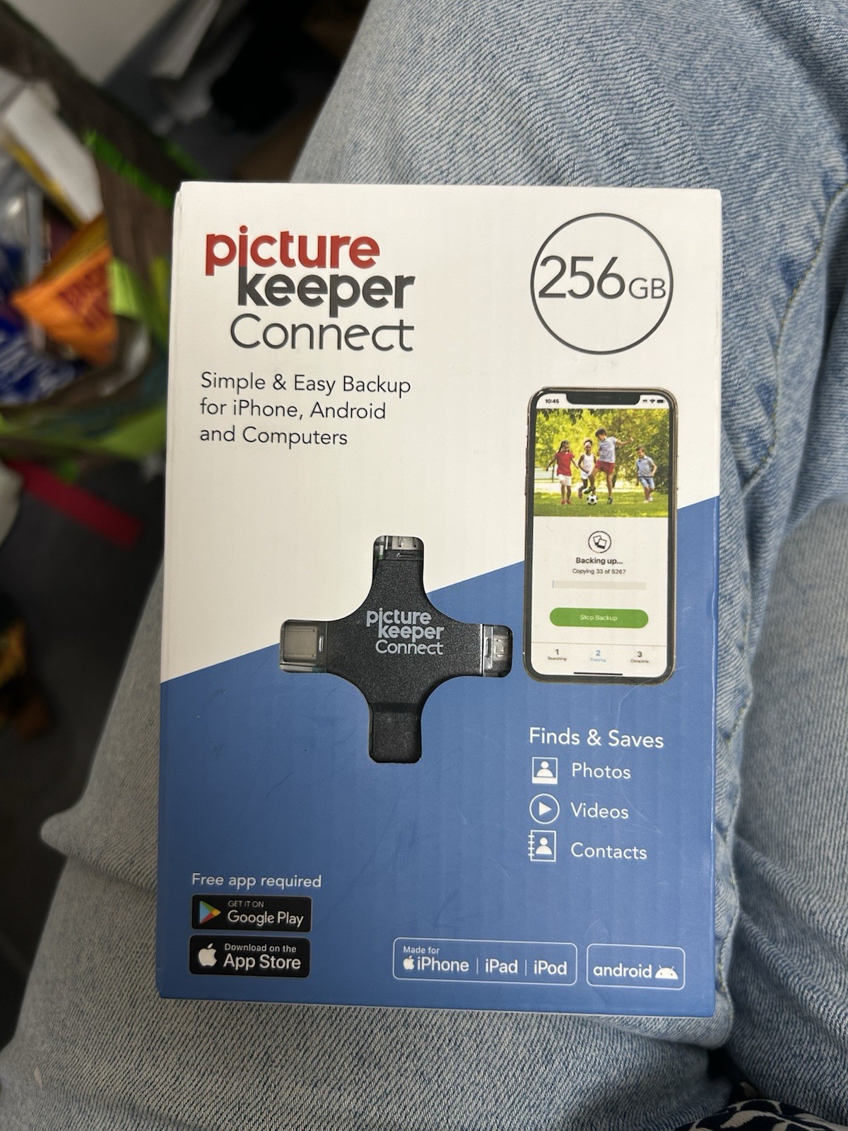 NEW Picture Keeper Connect for iPhone, Android, USB-C, PC & Mac 256GB (Black)