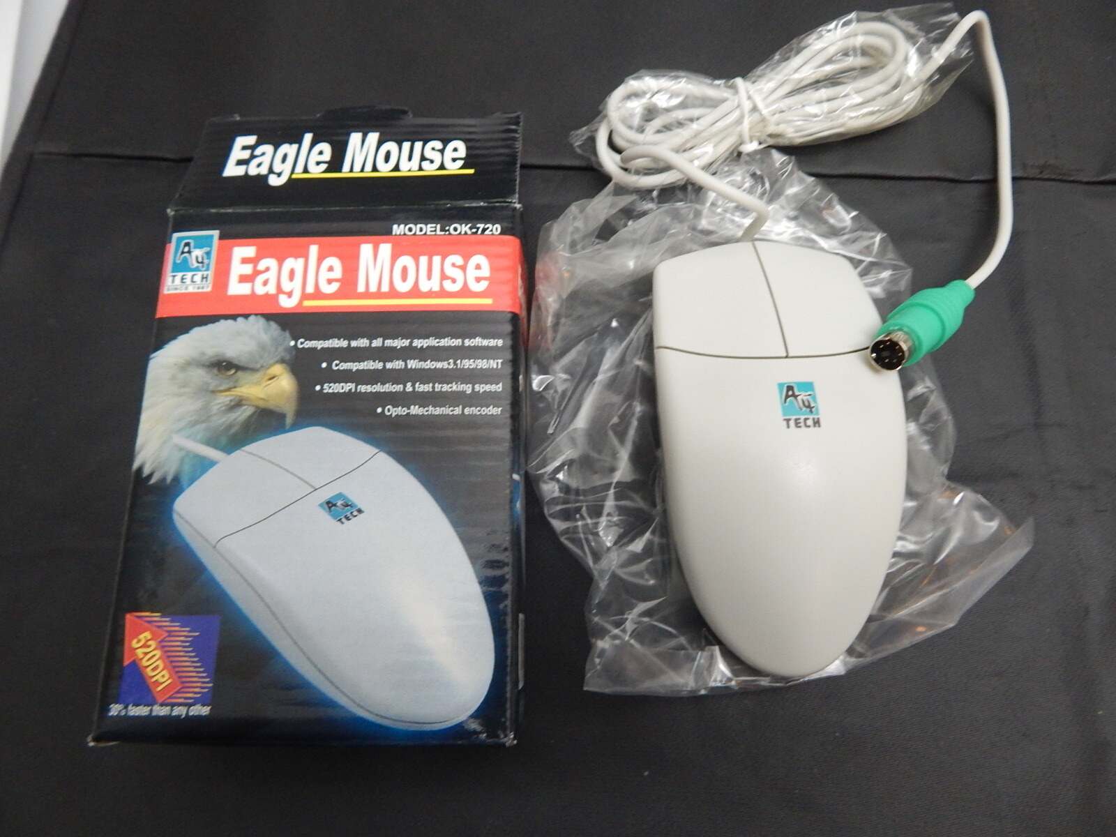 EAGLE MOUSE A4 TECH MODEL OK-720 2 BUTTON MECHANICAL - USA FAST SHIPPING