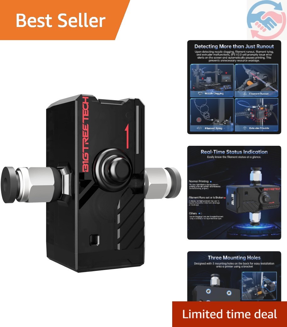 SFS V2.0 Smart Filament Sensor,Filament Runout Sensor Support Klipper/Marlin/...