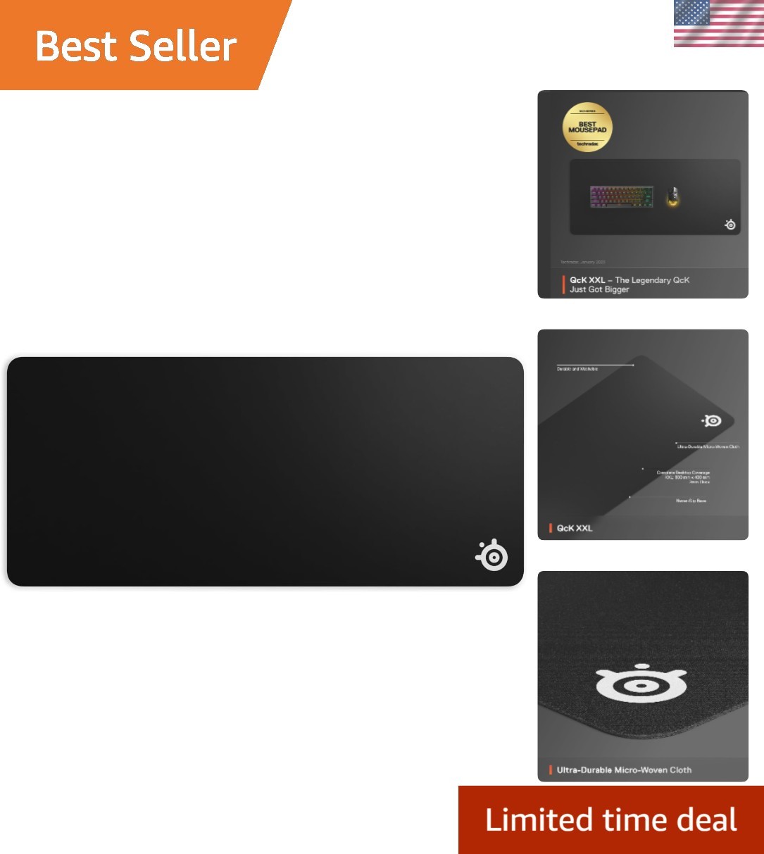 QcK XXL Gaming Mouse Mat - Full Desk Coverage for Precision Gaming