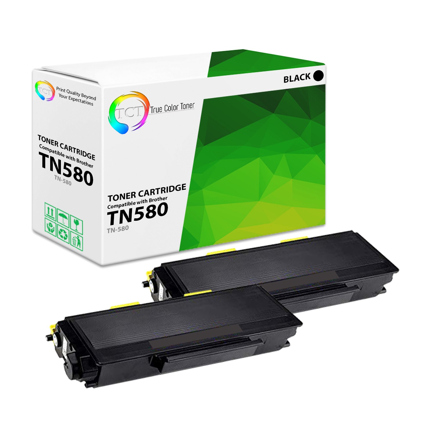 TCT 2PK TN580 High Yield Compatible Toner For Brother HL 5240 5250 MFC 8460n