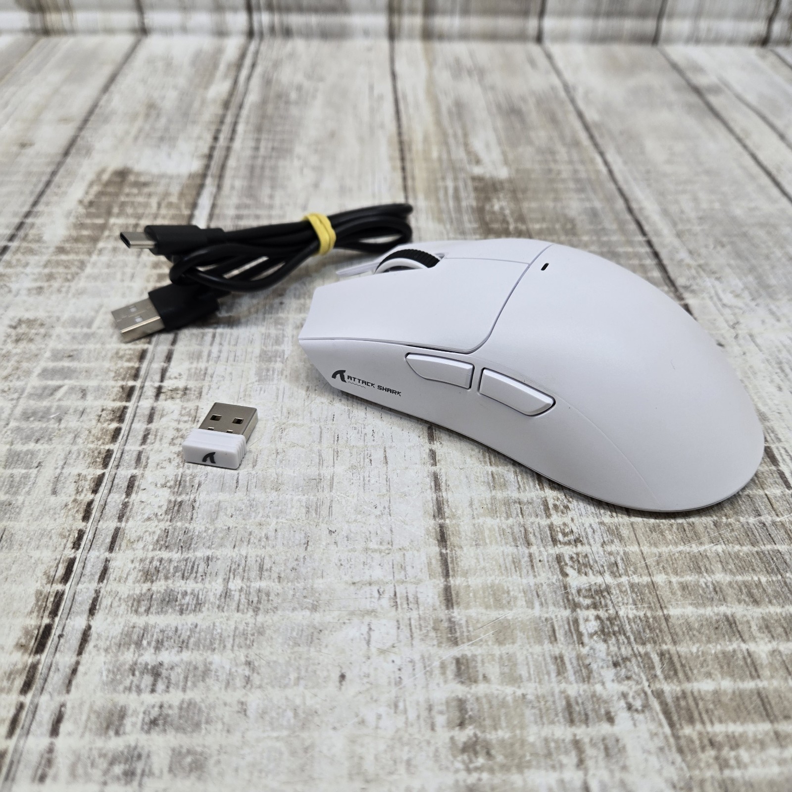 Attack Shark X11 Wireless Gaming Mouse Lightweight White With Dongle No Dock