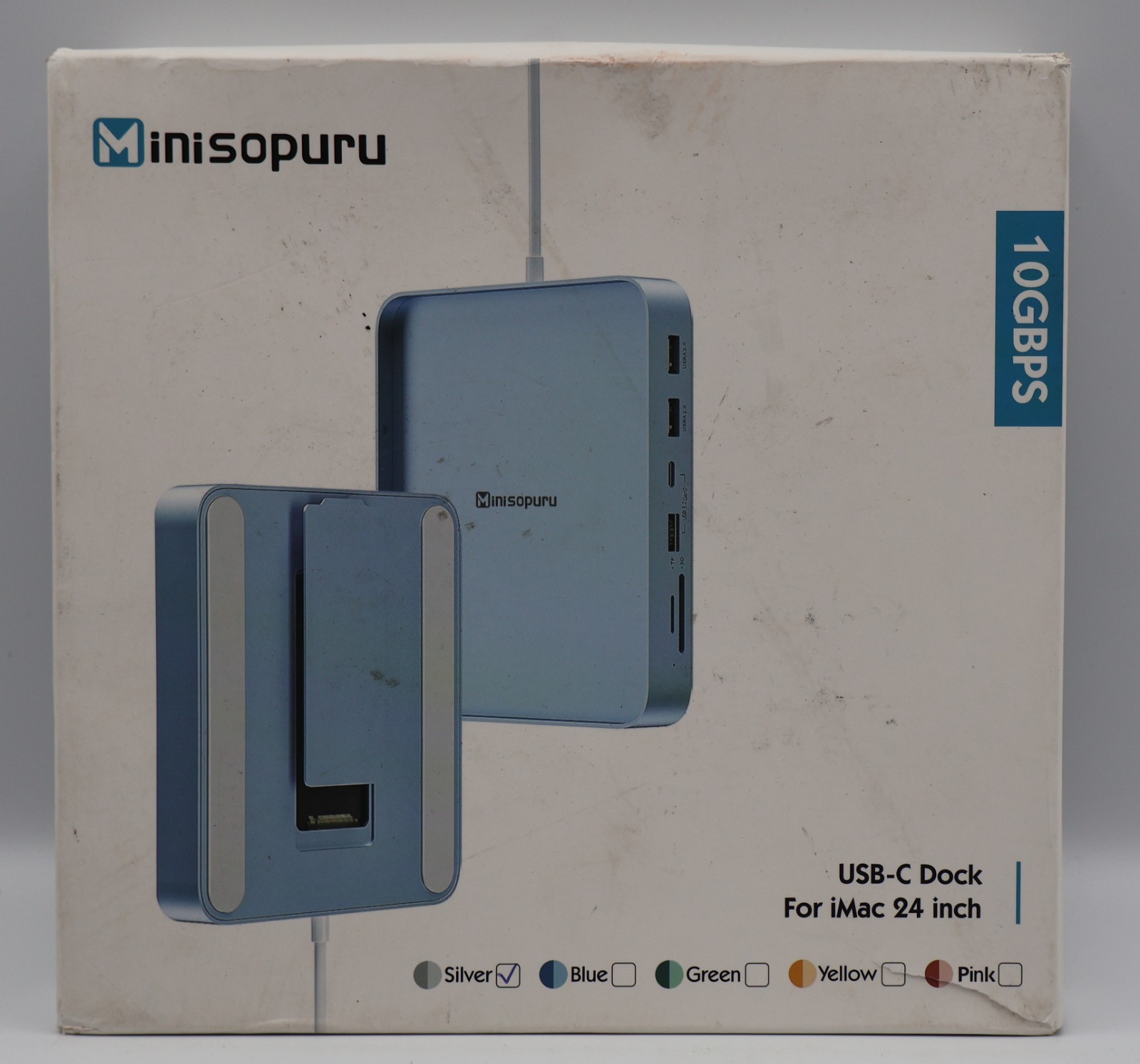 Minisopuru 10Gbps USB-C Silver Docking Station For 24" iMac M1/M3/M4 - NEW