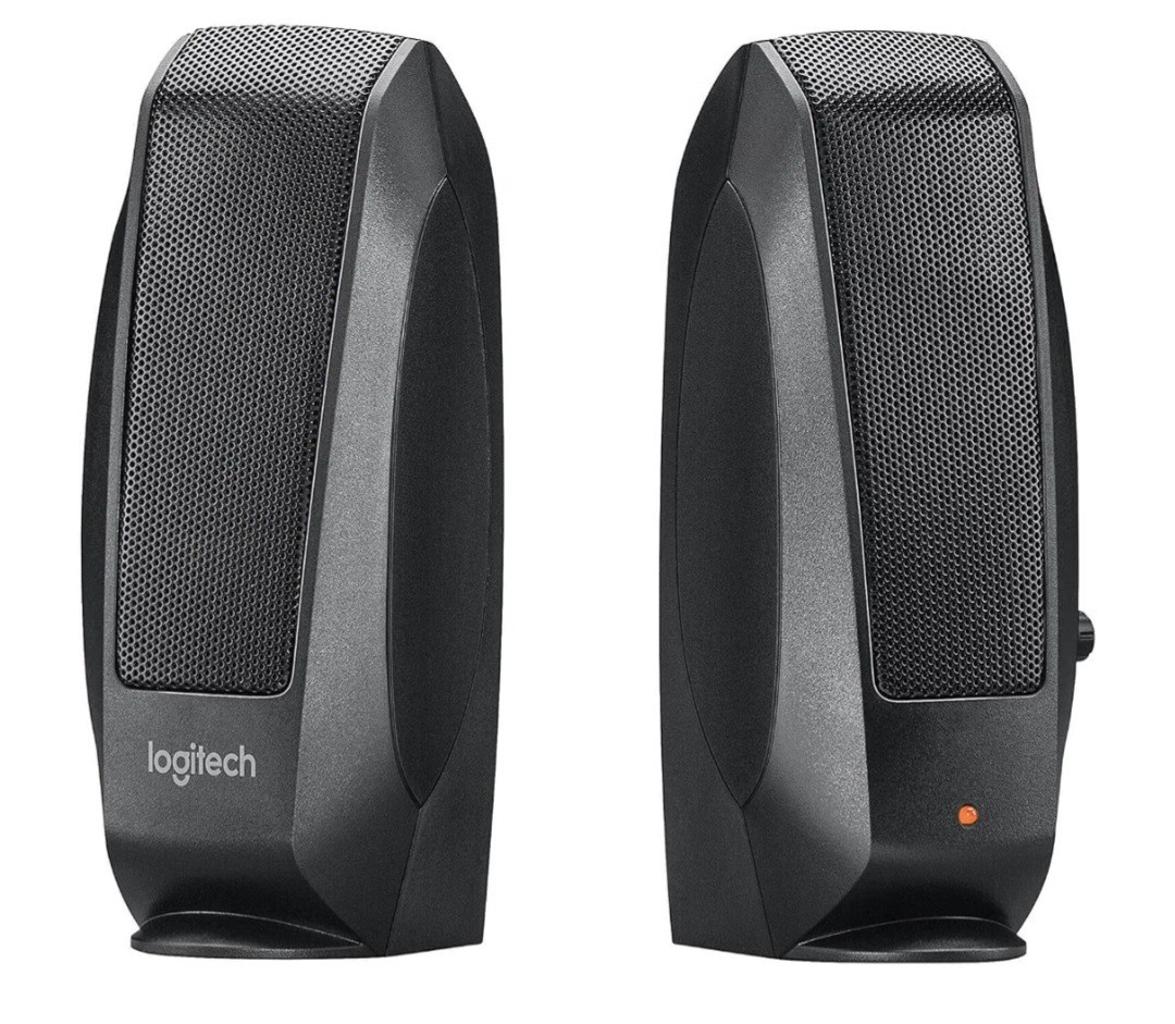Logitech S-120 2-Piece 2 Channel Multimedia Speaker System w/Headphone Jack