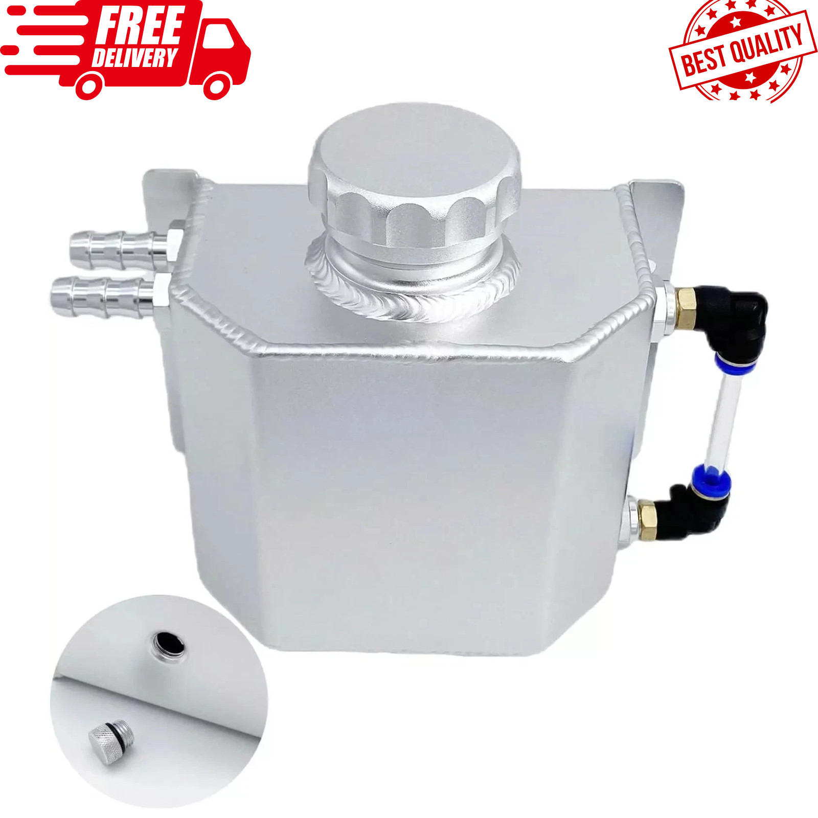 1L Universal Aluminum Radiator Coolant Overflow Expansion Tank Recovery