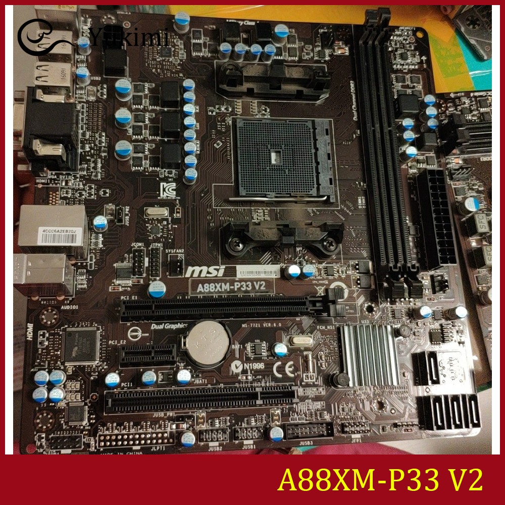 FOR MSI A88XM-P33 V2 DDR3*2 AMD 32GB VGA DVI-D Ｍotherboard Test OK