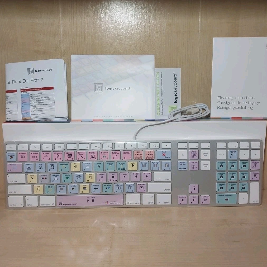Logic Keyboard Apple A1243 Aluminum Keyboard Final Cut Pro Wired - New Open Box
