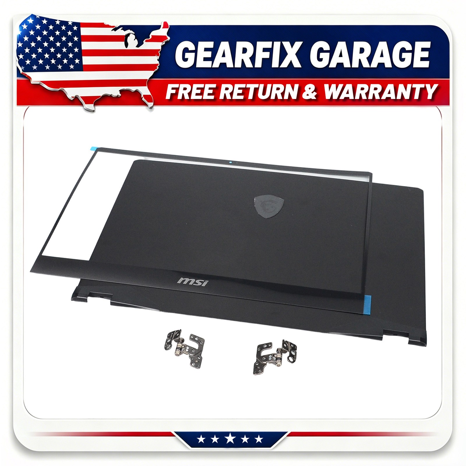 New Black LCD Top Back Cover Bezel Hinge Kit For MSI GE66 GP66 MS-1541 MS-1542