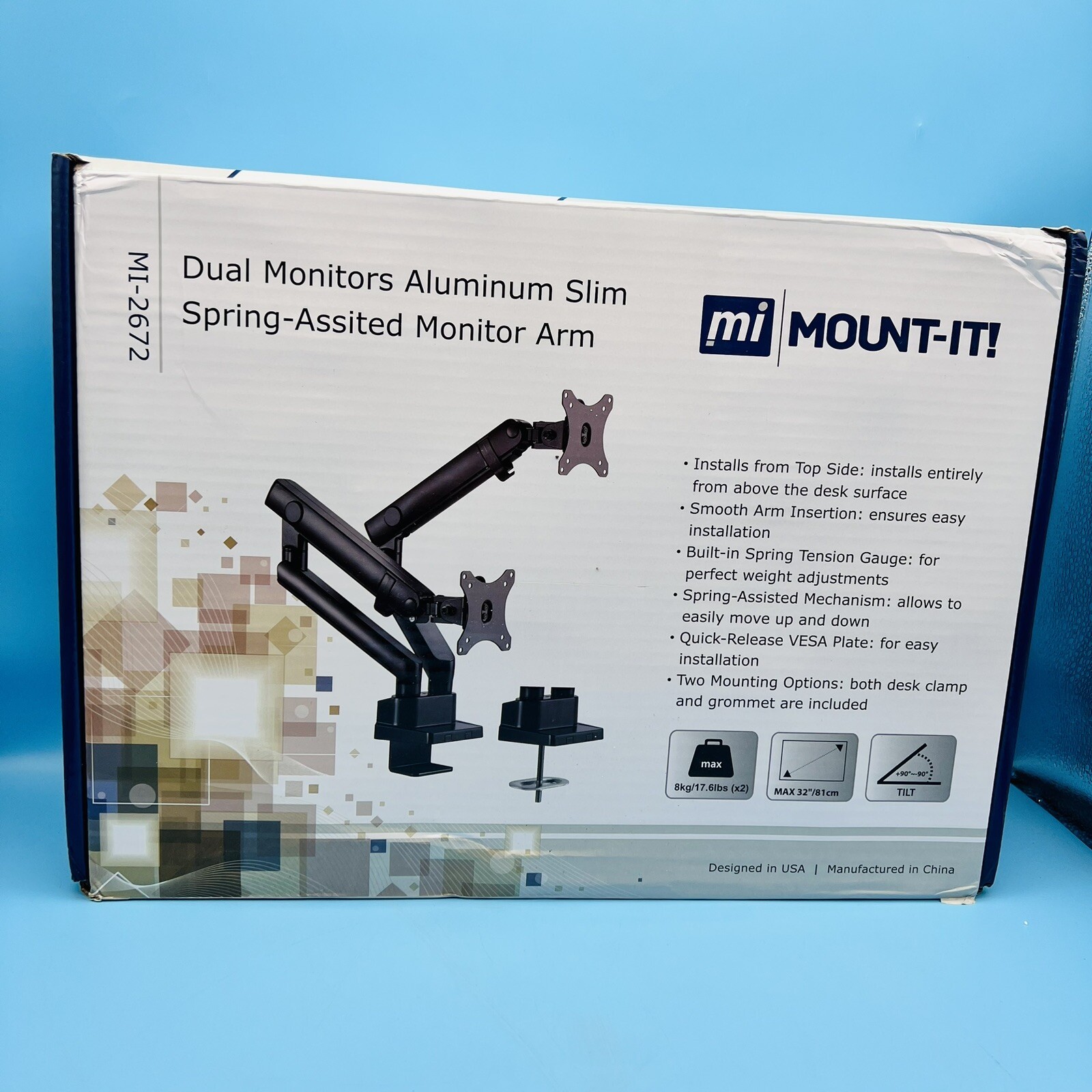 Mount-It Mount-lt Adjustable Monitor Mount Up to 32"" Black (MI-2672) 