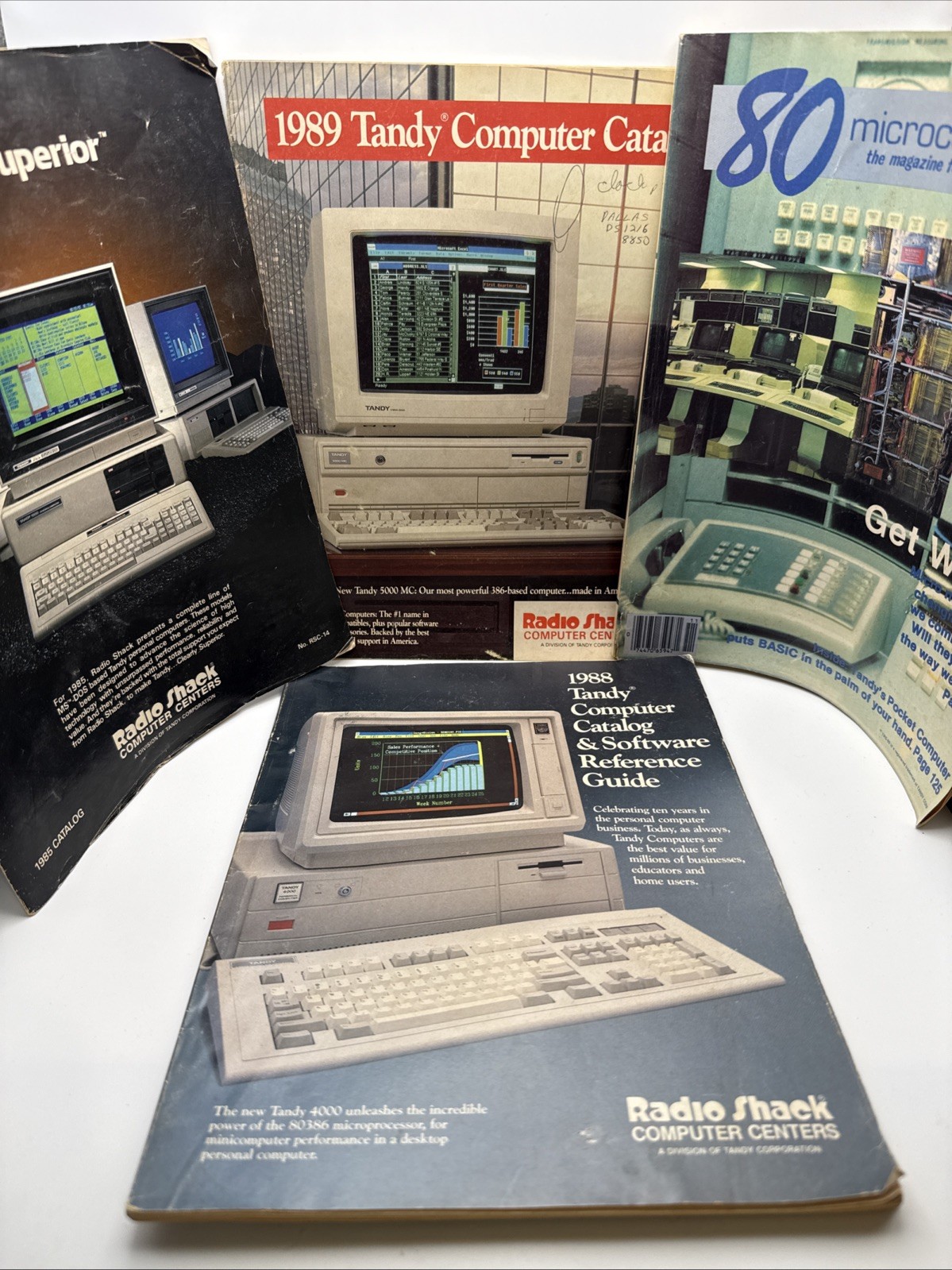 Vintage Radio Shack Tandy Computer Catalog Lot 1985 1988 1989 80 Micro TRS-80