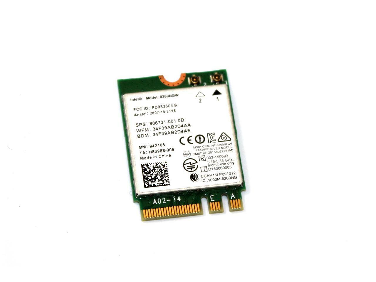 HP Intel Dual Band Wireless-AC 8260 8260NGW M.2 Wi-Fi Card 806721-001 USA
