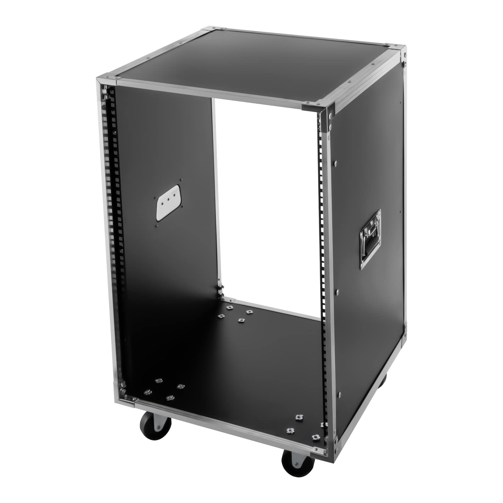 Black 16U Portable Rolling Network Rack Audio Video, Telecom, Equipment Rack NEW