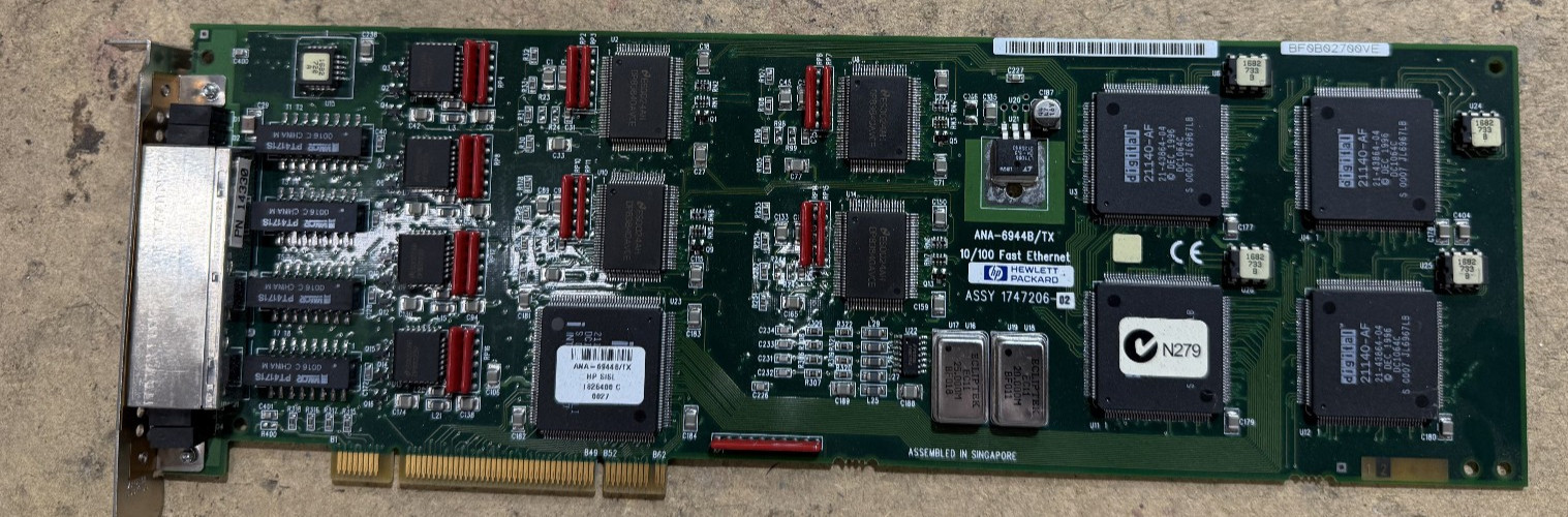 2X HP Adaptec 4-Port 10/100 Fast Ethernet Adapter Card ANA-6944B/TX 174206-02