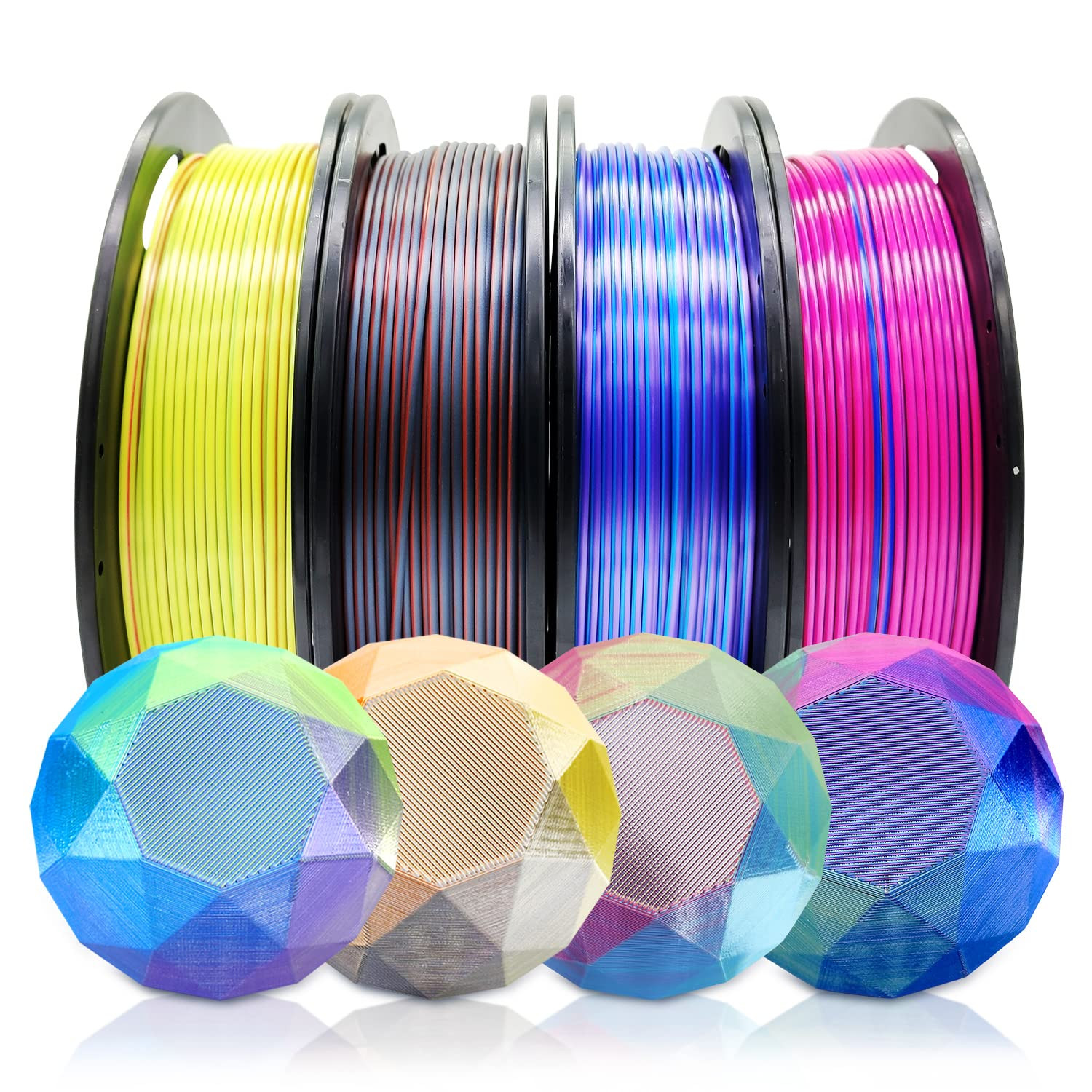 Reprapper PLA Filament 4 X 250G Color Pack, Triple Color Filament Coextrusion PL