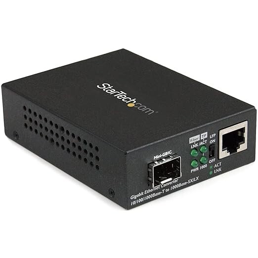 StarTech MCM1110SFP Gigabit Ethernet Fiber Media Converter w/ Open SFP Slot