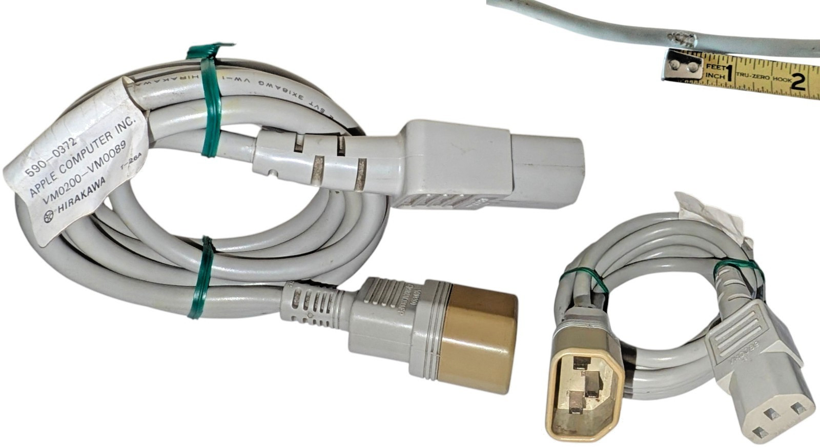 Vintage OEM Apple Macintosh Monitor Power/Extension 6 ft Gray Cable – 590-0372