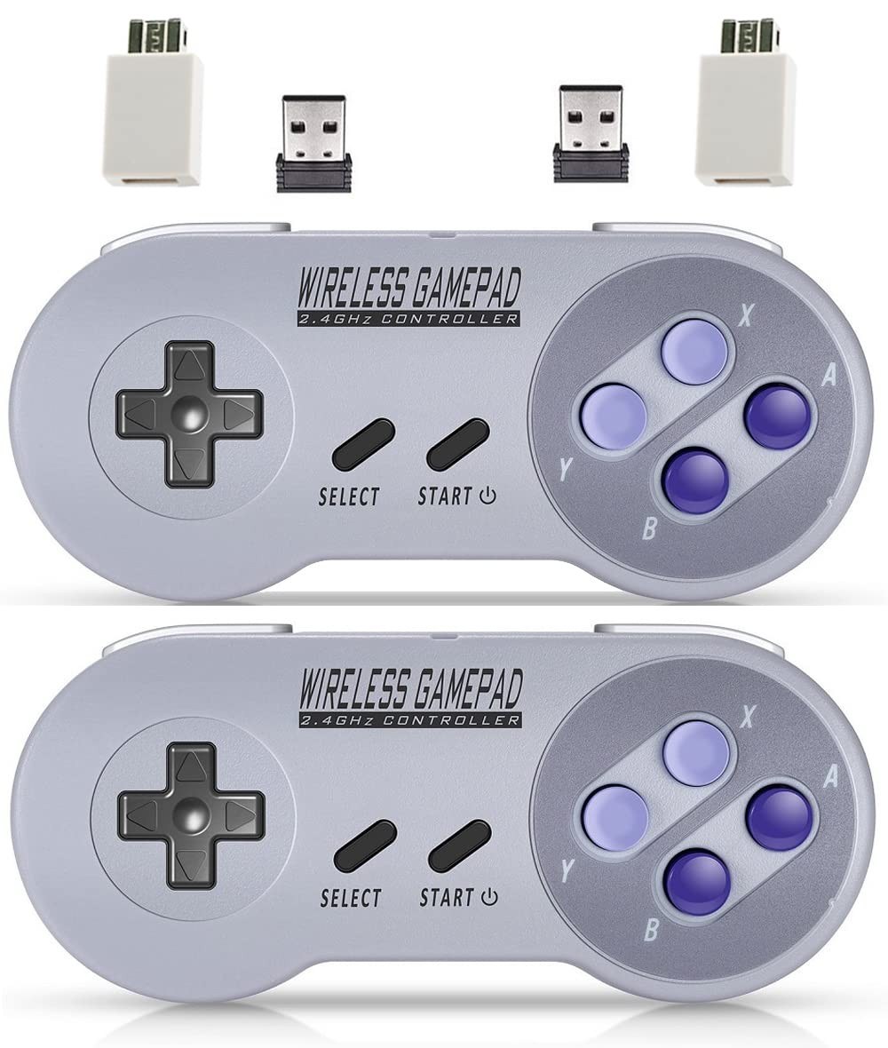 Wireless Controller for Mini SNES, Gamepad with USB Wireless Receiver