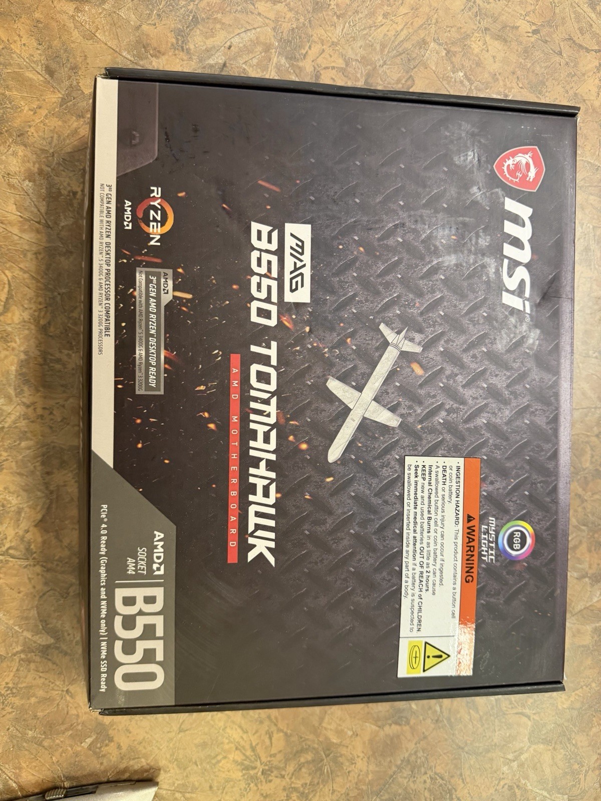 MSI MAG B550 TOMAHAWK AMD AM4 ATX Motherboard PCIe 4.0 RGB Dual LAN