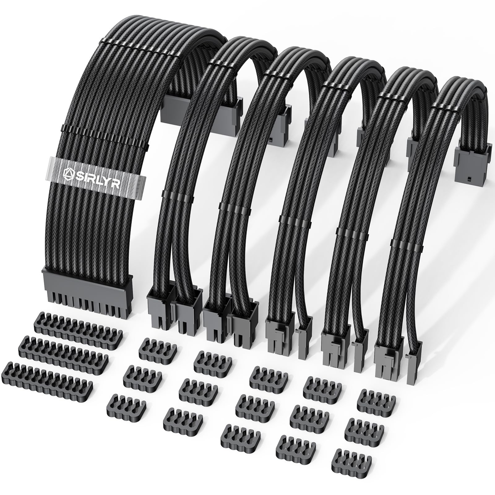 PSU Cable Extension Kit – 16AWG Power Supply Cables (1x 24Pin ATX / 2X 8Pin E...