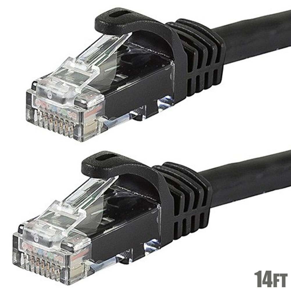 14FT Cat6 RJ45 UTP LAN Network Ethernet Internet Router Cable Booted Wire Black