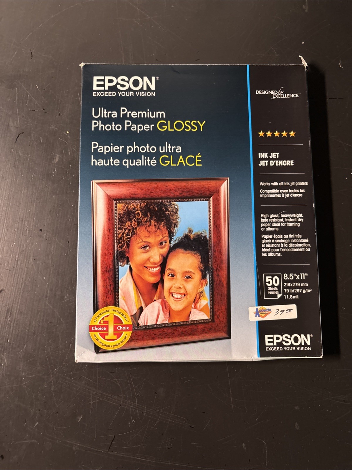 Epson Ultra Premium Photo Paper GLOSSY (8.5X11 Inches, 30Sheets) (S042175),White