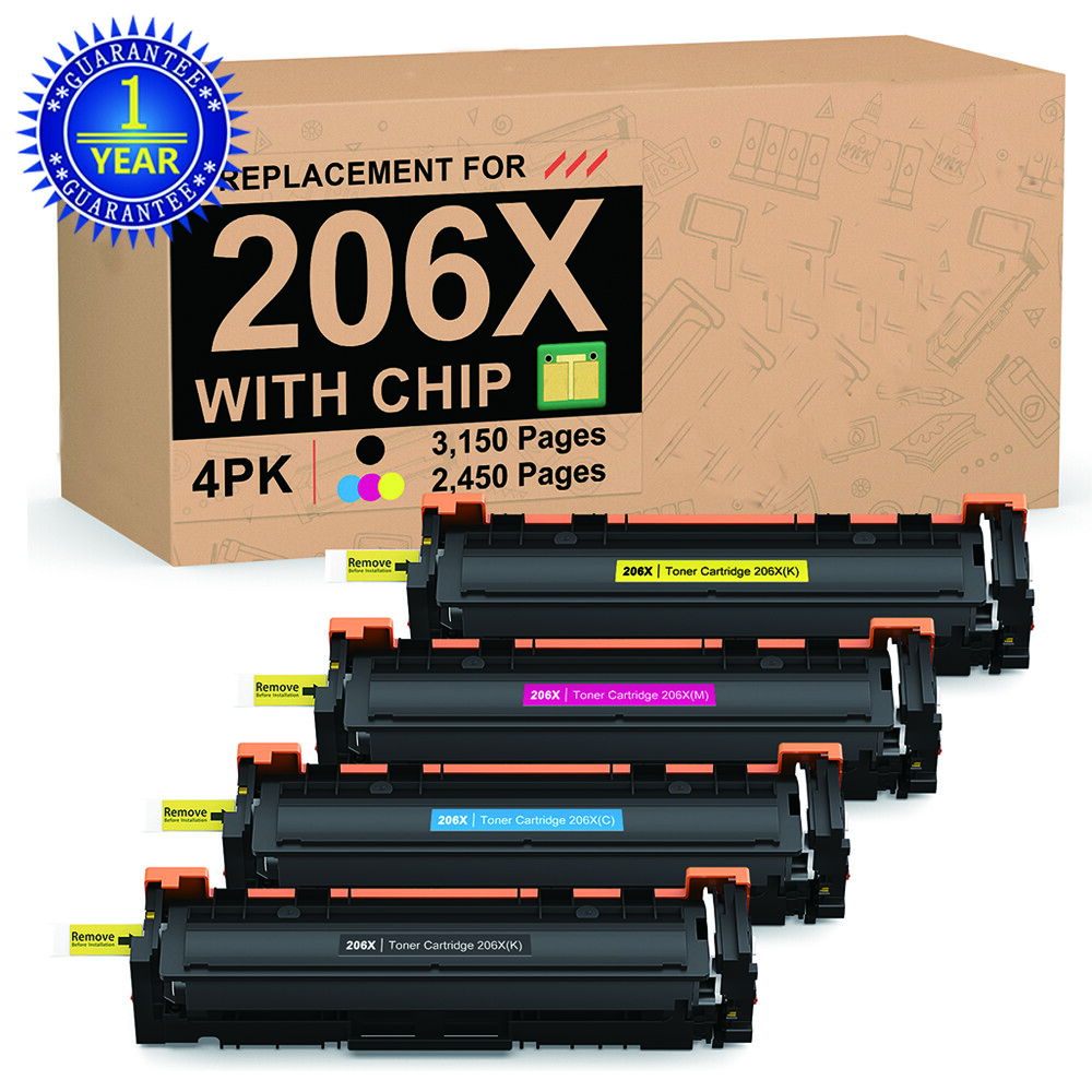 4PK 206X Color Toner Set W2110X-3X For HP LaserJet Pro M283fdw M255dw【With Chip】