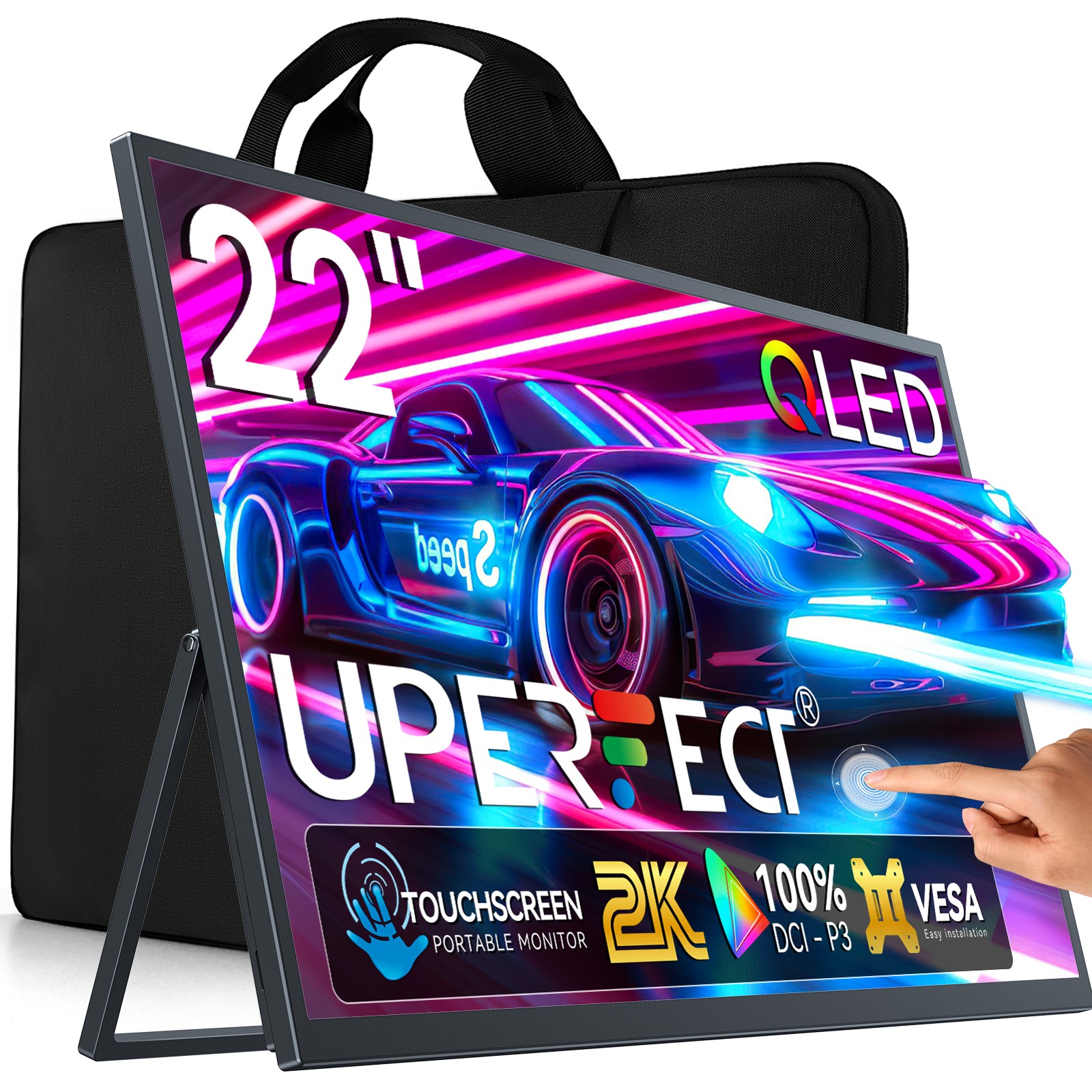 22 Inch Touch Screen Portable Monitor 2560*1600 2K Computer Display with VESA