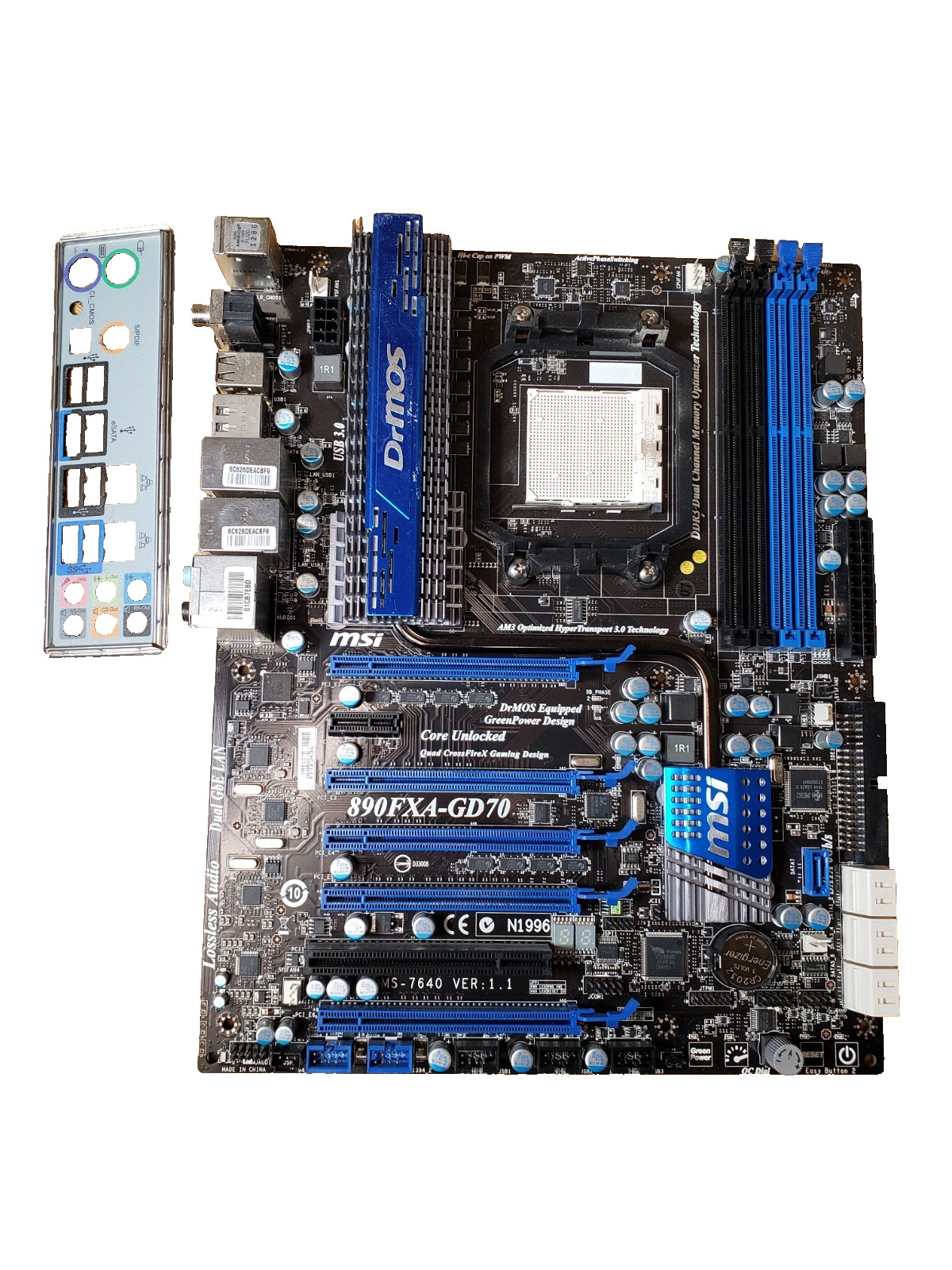 MSI  890FXA-GD70 AMD Socket AM3 DDR3 ATX Desktop Motherboard Tested
