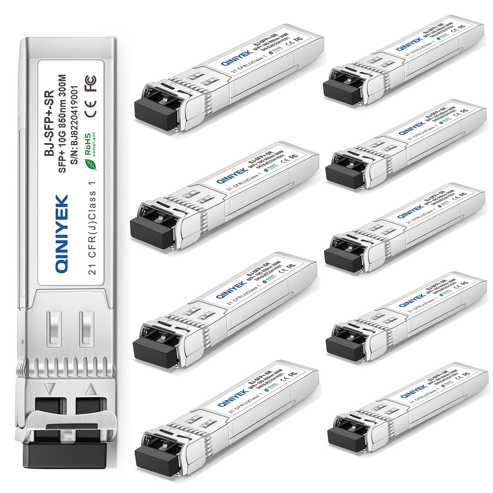 10Pack 10GBase-SR SFP+ Transceiver,10G SR SFP Multi-Mode LC Module 850nm,up t...