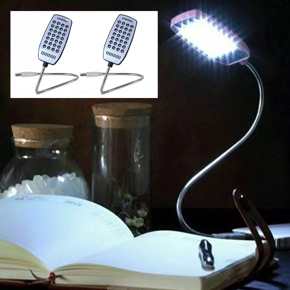 2Pcs 28LED USB Light Flexible Computer Notebook Laptop PC Desk Reading Lamp