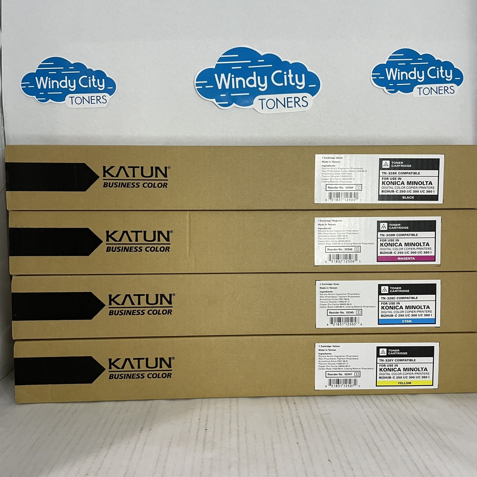 Konica TN328 Toner Cartridges Katun Compatible Set KYMC bizhub C250i C300i C360i