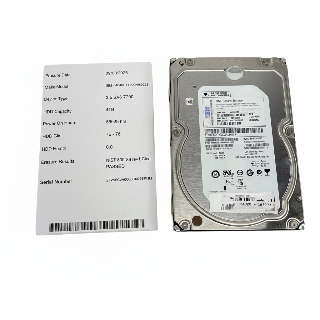 IBM 4TB 7.2K RPM 3.5" SAS 6Gbps Hard Drive 00Y5826 00Y2426 ST4000NM0023