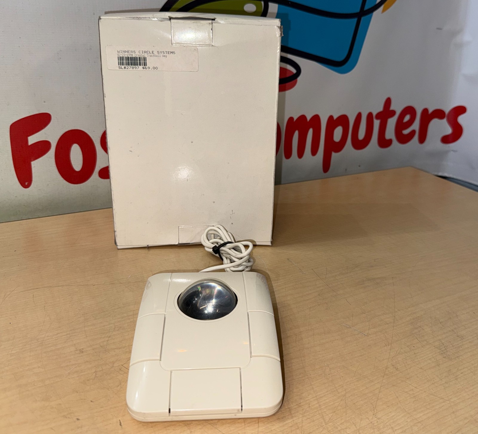 1998 Winners Circle Systems Crystal Trackball Amiga Commodore 9-Pin DE-9 DB9