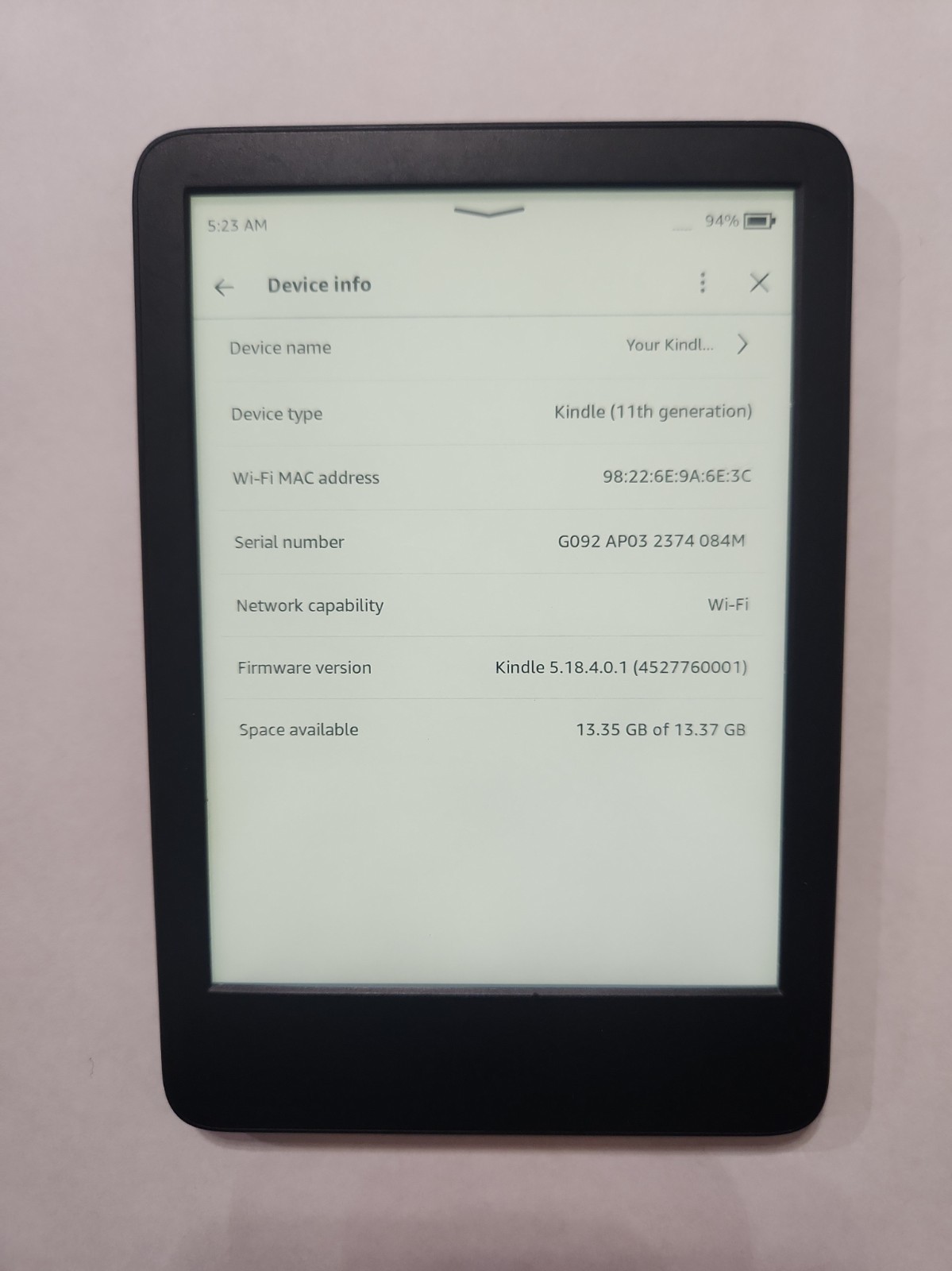 Amazon Kindle Basic (11th Gen) 16GB Wi‑Fi eBook Reader 6'