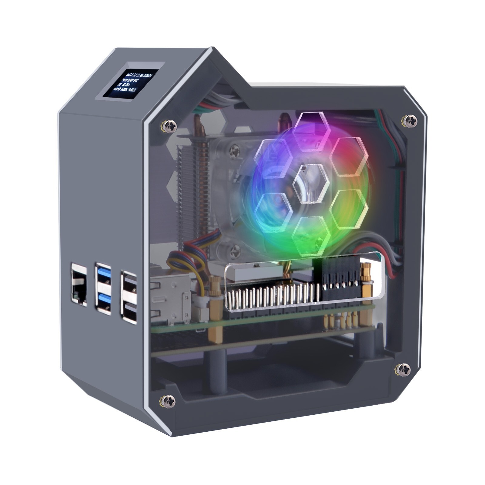 N07 Minitower NVMe NAS Kit For Raspberry Pi 5 with Ice Tower