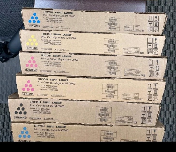Lot Of 6 Genuine Ricoh Savin Lanier Print Cartridges IM C6000