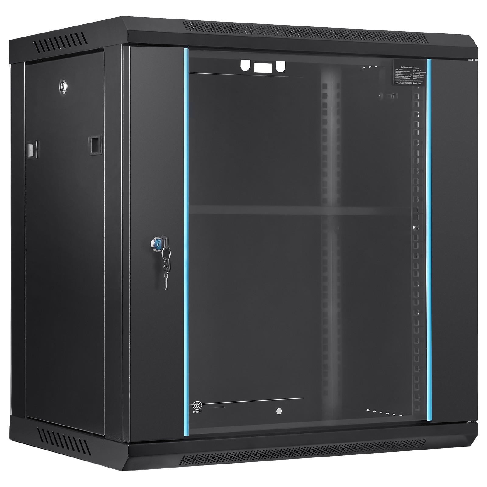 Uimoso12U Wall Mount Network Server Rack Cabinet Enclosure 15.5'' Deep Door Lock