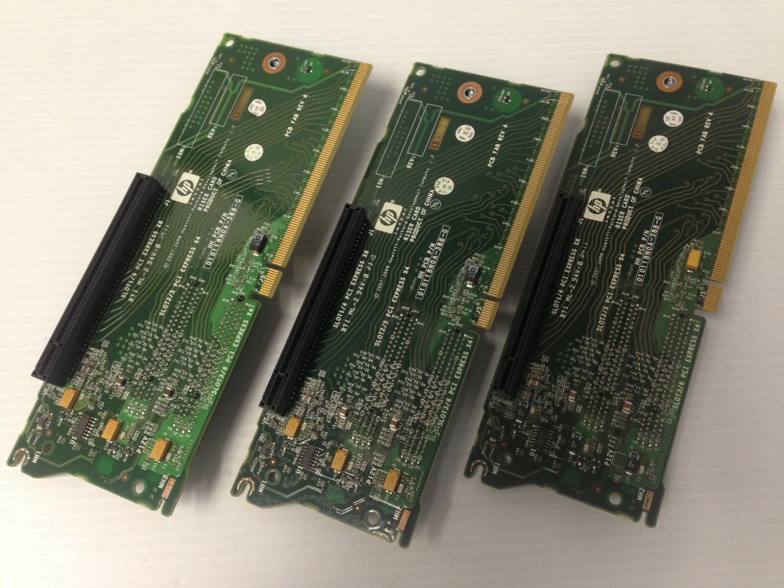 Lot Of 3 HP 496057-001 PCI-E Riser Cards 451278-001