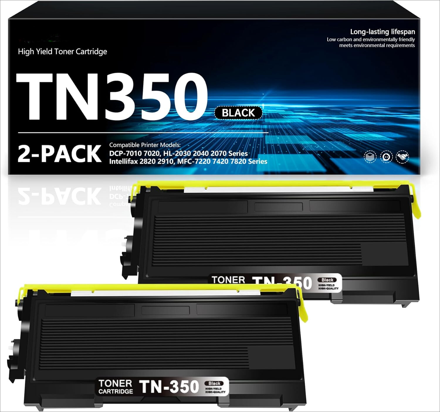 2PK TN350 Toner Cartridge For Brother MFC-7220 MFC-7225N MFC-7420