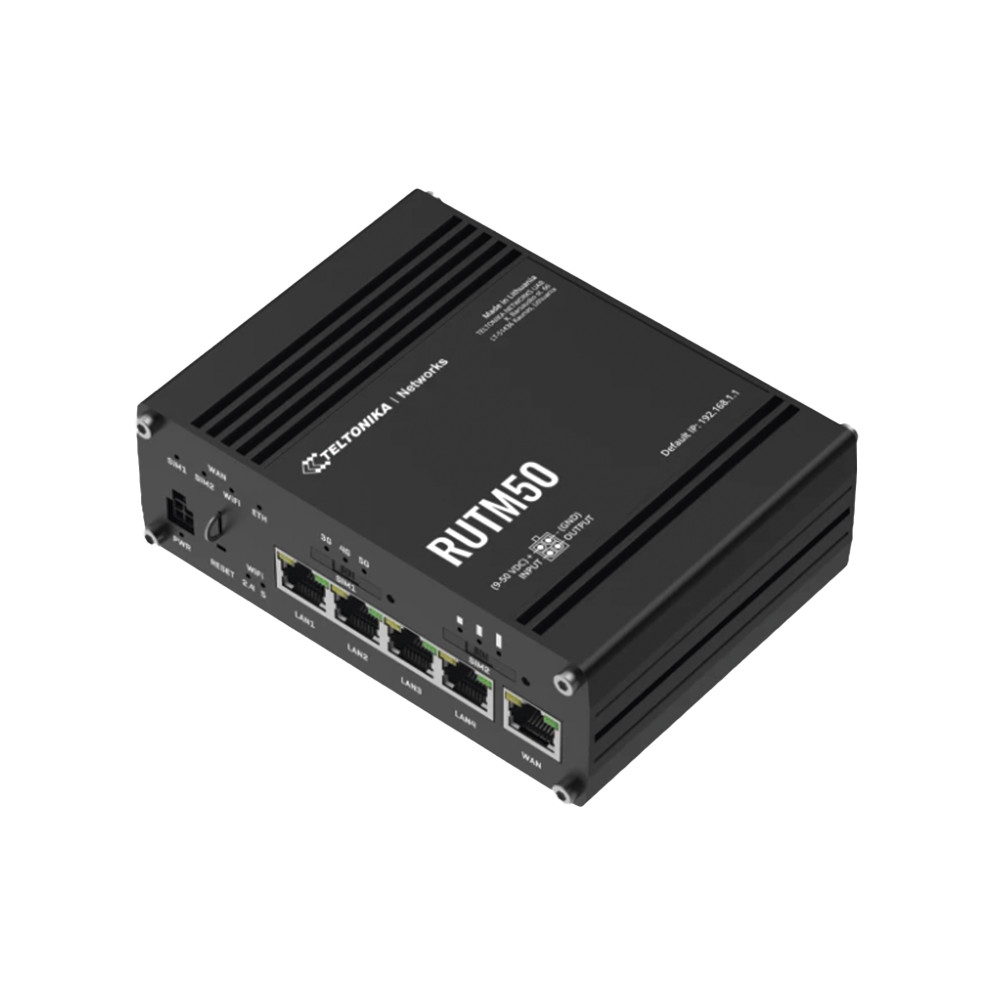 Teltonika RUTM50 5G Dual-SIM Router, up to 3.4 Gbps, RUTM50000000, 4 Ethernet