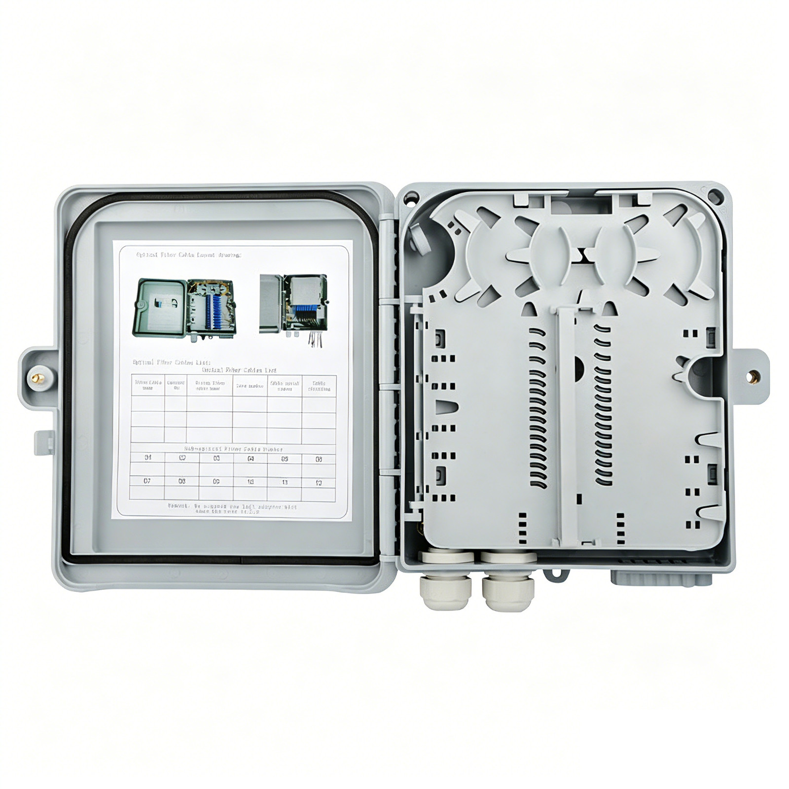 12 Core SC Outdoor Fiber Optic Termination Box FTTH Optic Splitter Distribution